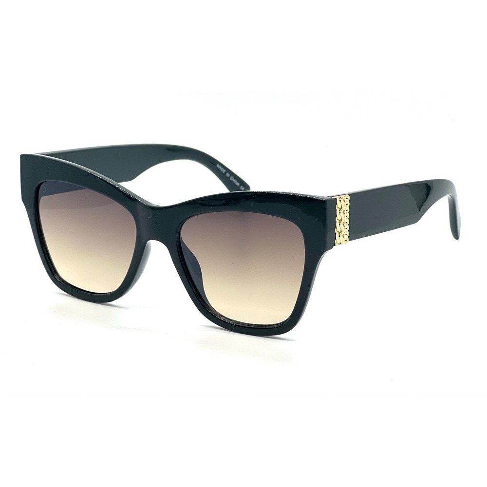 Cat Eye Sunglasses Gold Chain Accent Designer Style Fashion Shades Elegant Trend - Picture 6 of 9